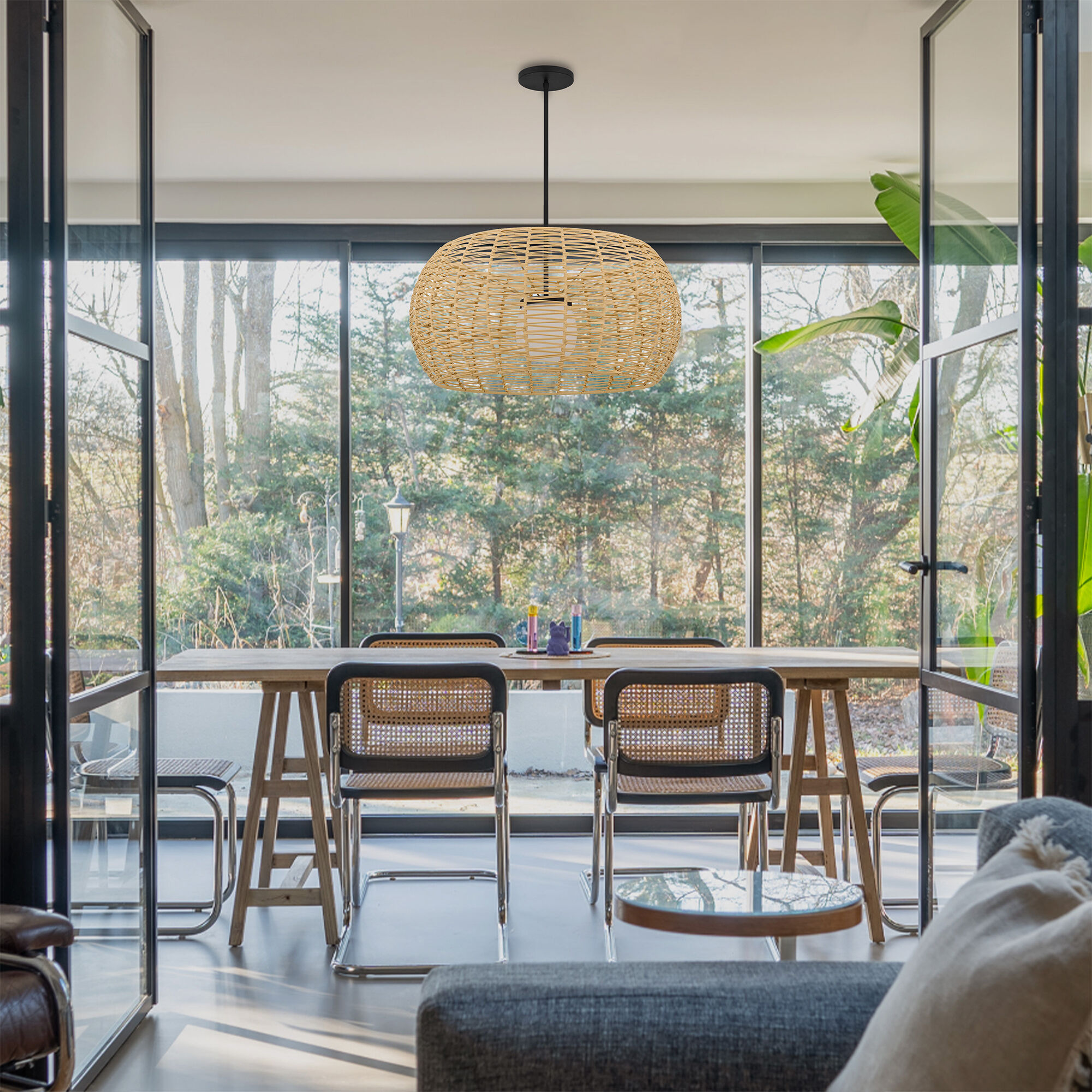 Aruba LED 32 inch Sand Black Outdoor Pendant